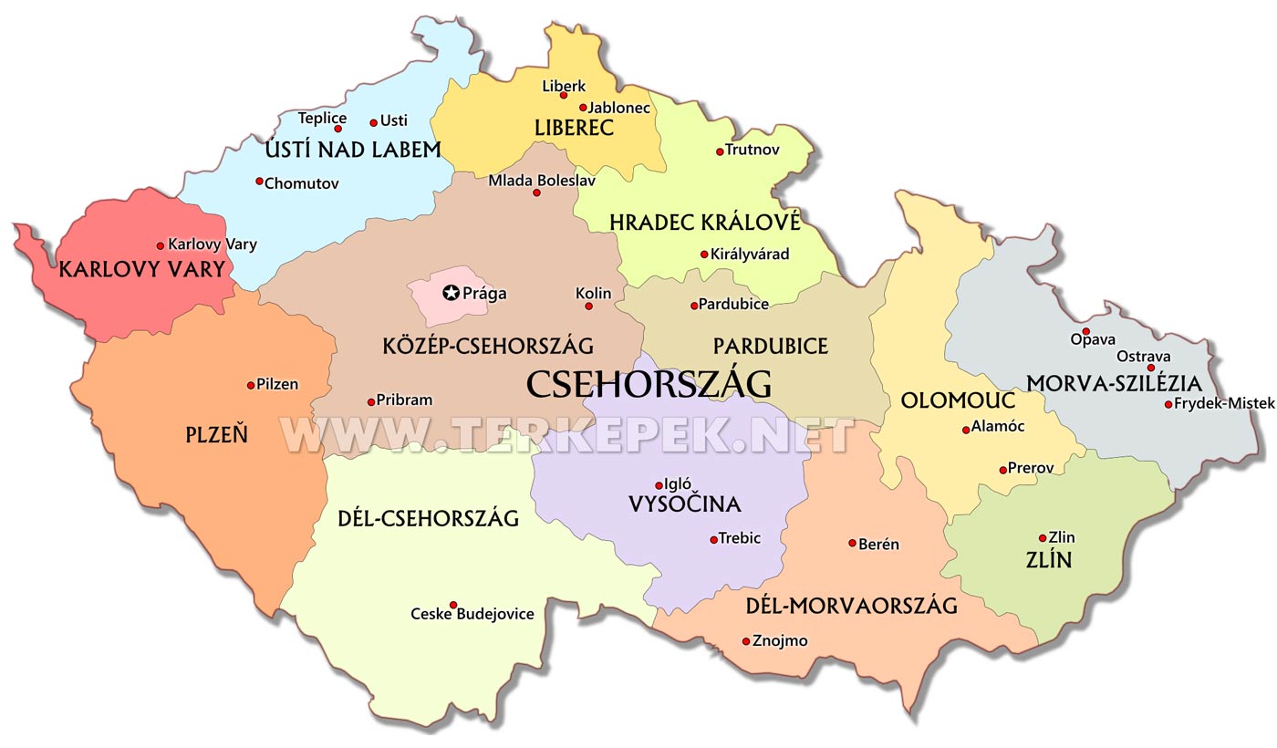 csehország térkép Csehország térképek csehország térkép