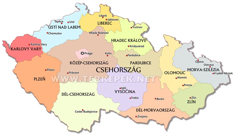Csehország térkép